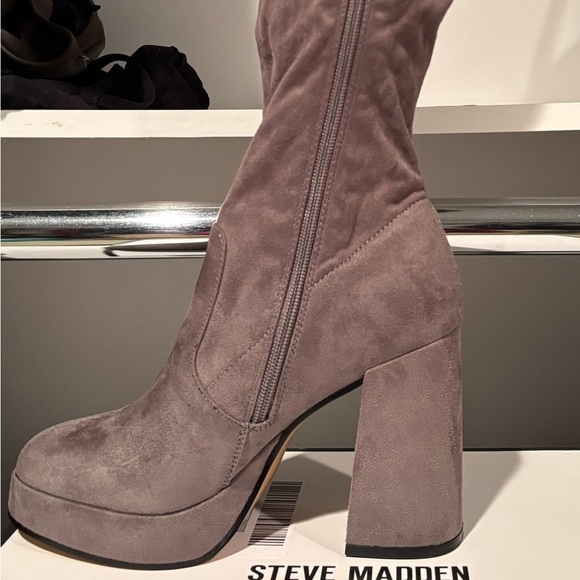 Steve Madden Shoes - Steve Madden Suede Gray Heeled Boots knee high boots